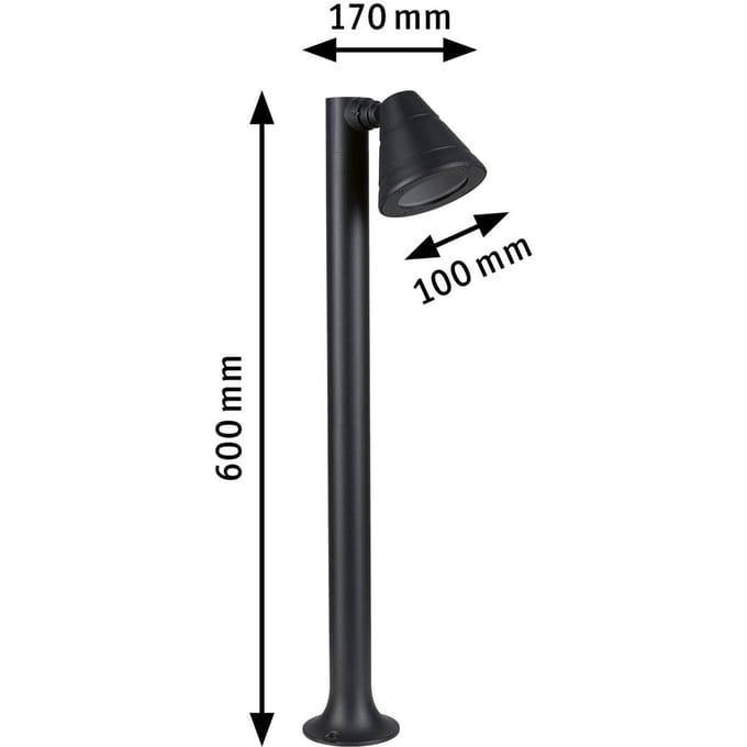 Bolderlamp Trian IP44 rond 600 mm max. 35W 230V Antraciet GU10 Aluminium