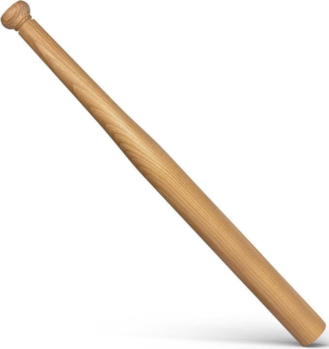 Massief houten honkbalknuppel - 23 inch lengte - natuurlijk hout