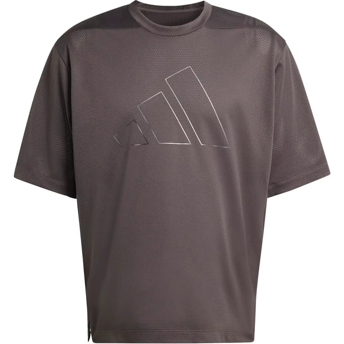 Adidas D4t Power Essentials Workout Mesh T-shirt Met Korte Mouwen Grijs M Man