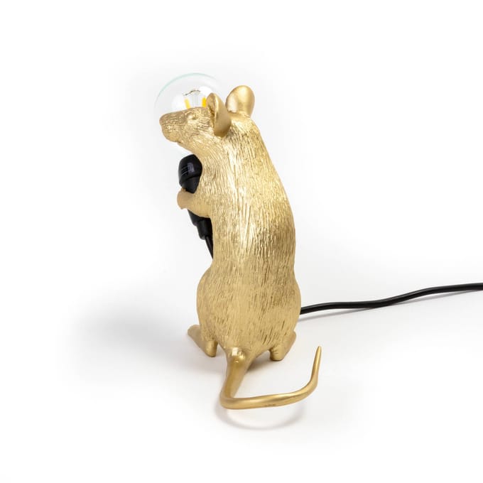SELETTI Mouse Lamp LED decoratieve lamp USB zittend goud