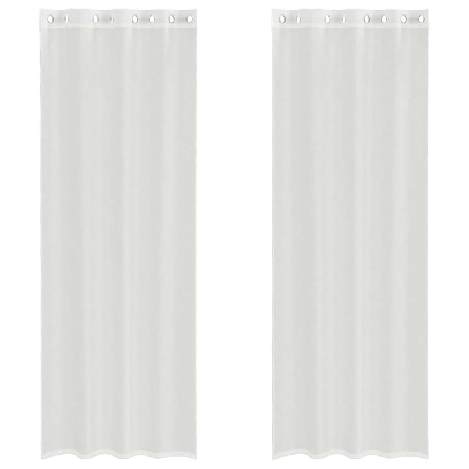 vidaXL - Gordijnen - voile - met - doorvoertules - 2 - st - wit