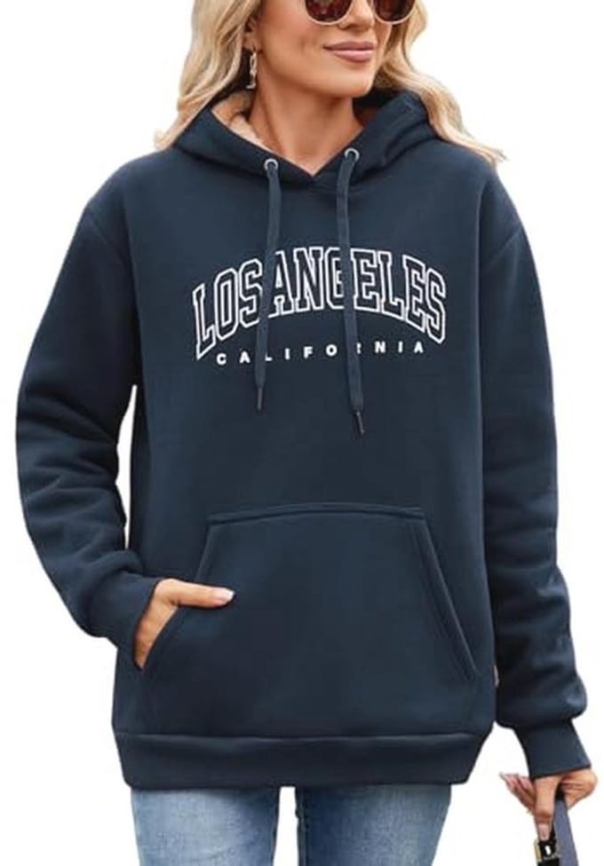 Vrouwen Hoodie met Los Angeles Print | Casual Fleece Pullover met Capuchon