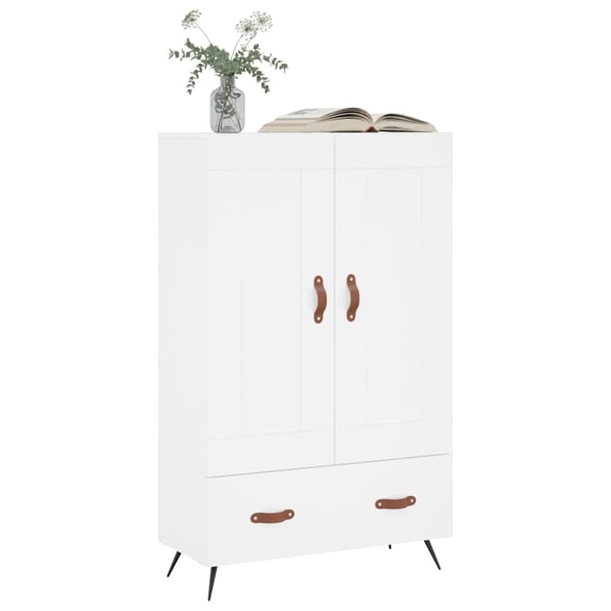 vidaXL - Hoge - kast - 69,5x31x115 - cm - bewerkt - hout - wit