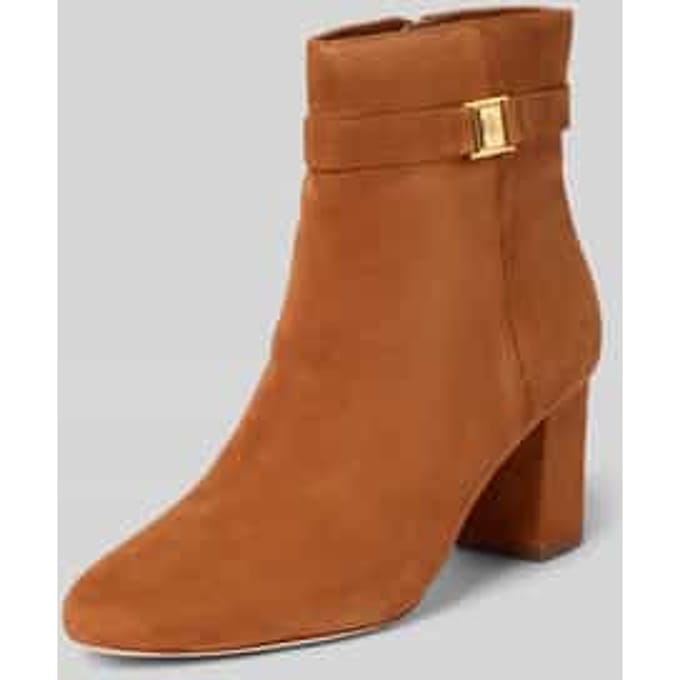 Laarsjes van leer met applicatie, model 'KELLIE'