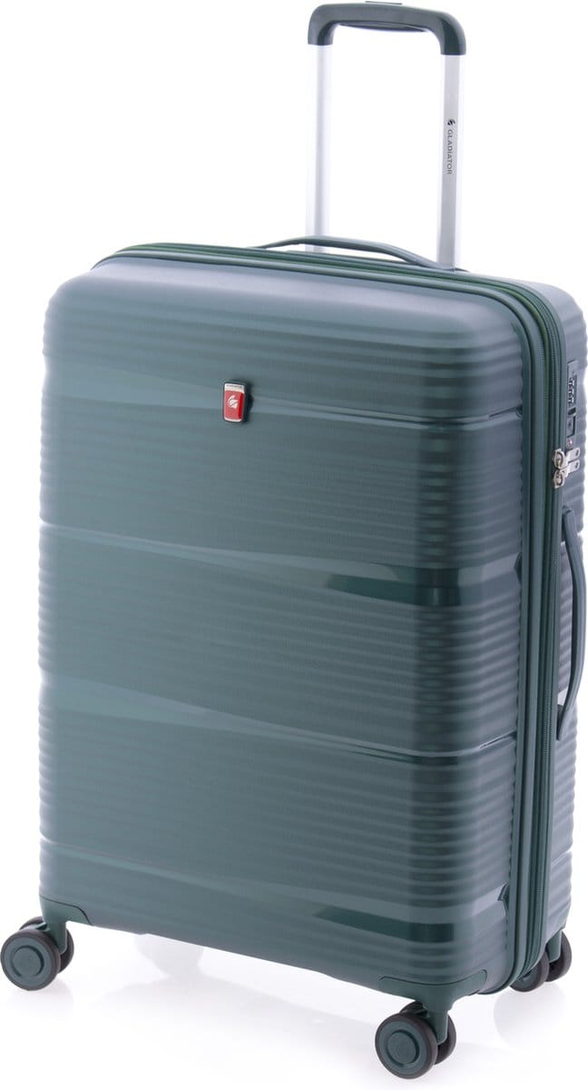 Gladiator Bionic Middelgrote Koffer - 65 cm - 65/80 liter - Expandable - TSA slot - Eco Friendly Recyclebaar PP - Groen
