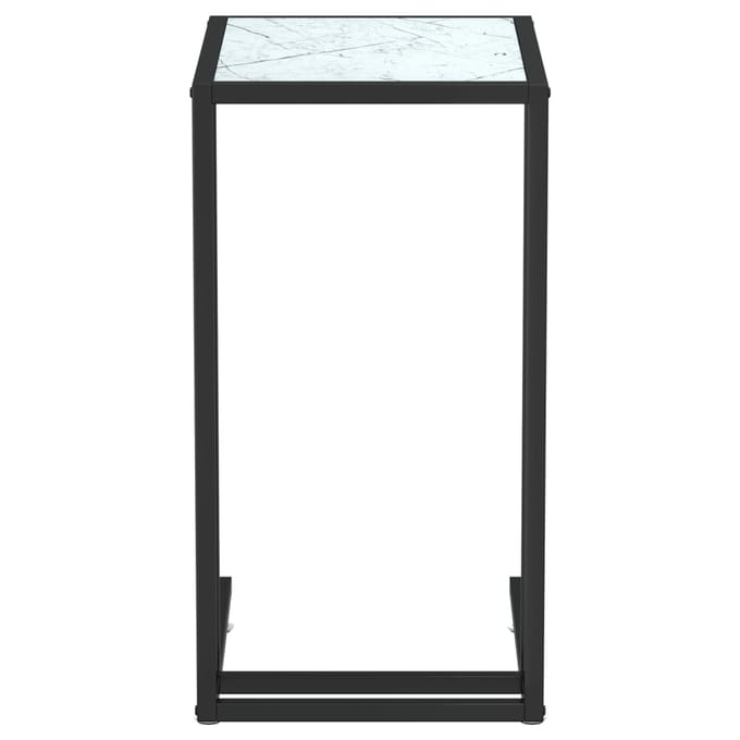 vidaXL - Computer - bijzettafel - 50x35x65 - cm - gehard - glas - witmarmerkleurig