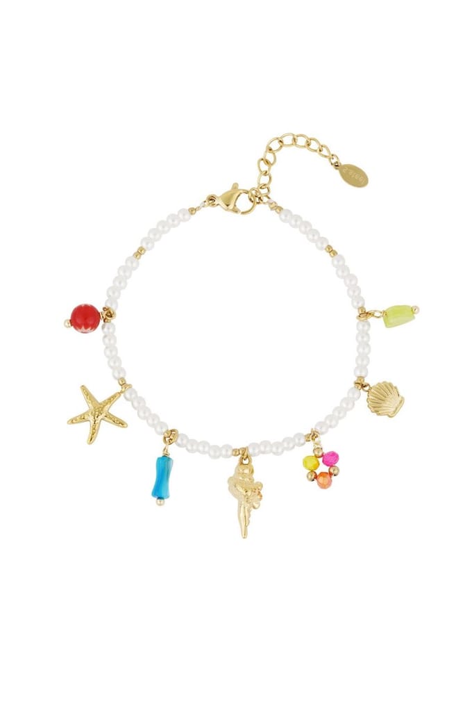 Kleurrijke armband schelpen bedels