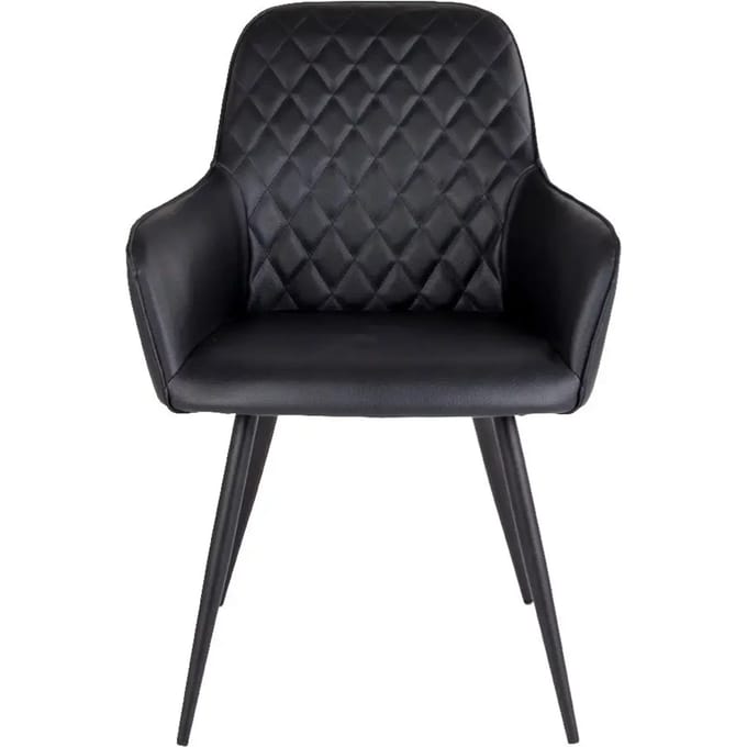 House Nordic Harbo Eetkamerstoel Vegan Leer Zwart - Set van 2