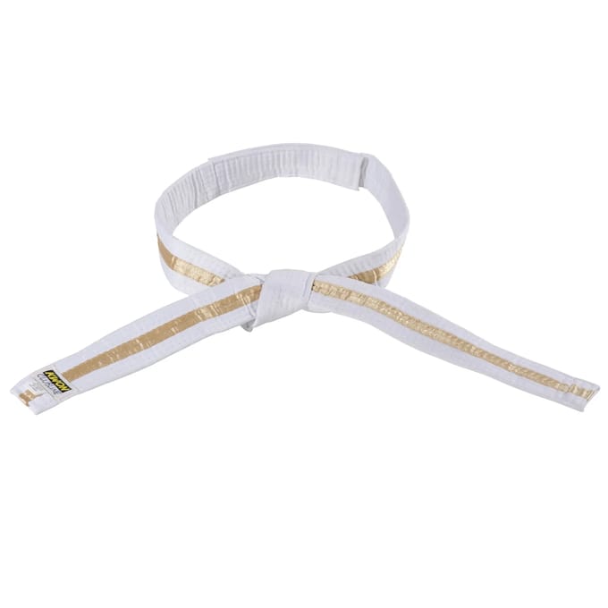 Wit/goud/wit klittenband riem budō kind Kwon
