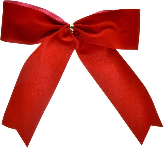 Fluwelen strik rood 5,5cm breed Kerststrik geschikt voor buitengebruik