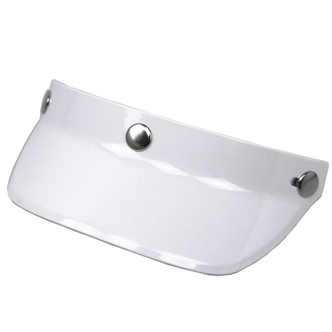 Universeel 3 Drukknoop Vizier Opklapbaar Windscherm voor Open Gezicht Motorhelm White white
