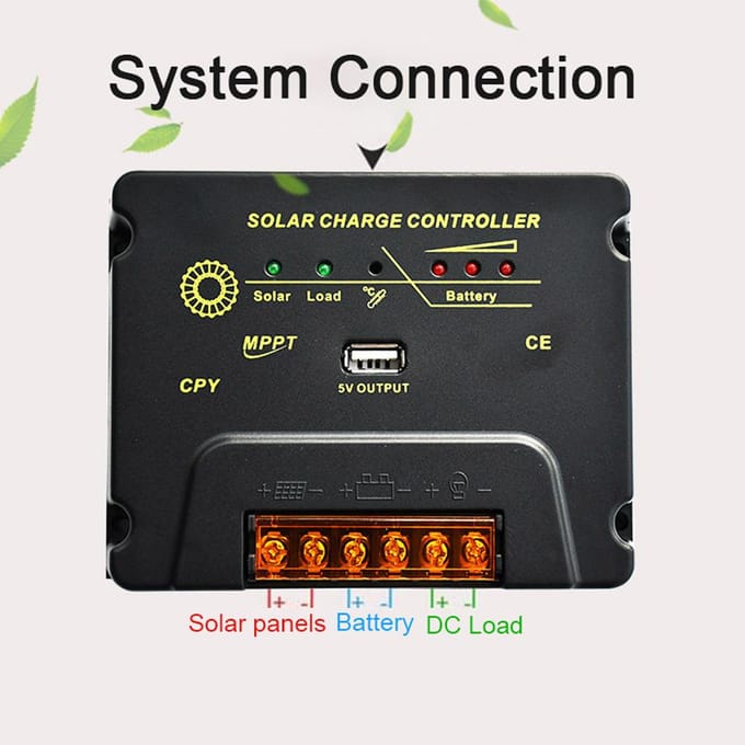 20A Solar Controller Zonnepaneel Batterijregelaar 12Volt/24Volt Automatische identificatie Solar black