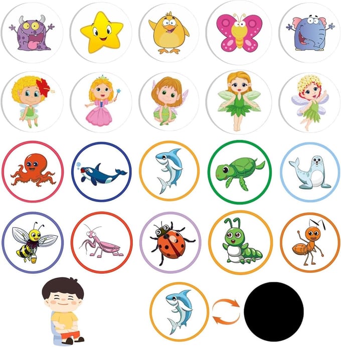 Solidchoice - Set van 20 Potty Training Stickers voor Toilettraining