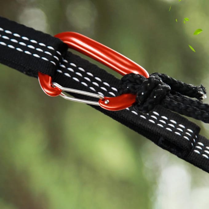 6 stuks karabijnhaak 12KN zware karabijnhaak clips voor hangmatten kamperen wandelen backpacken zilver