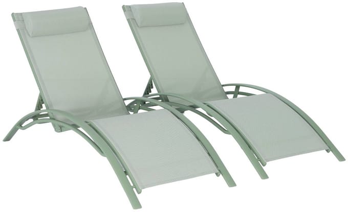 sweeek - Set van 2 aluminium en textileen ligbedden - louisa