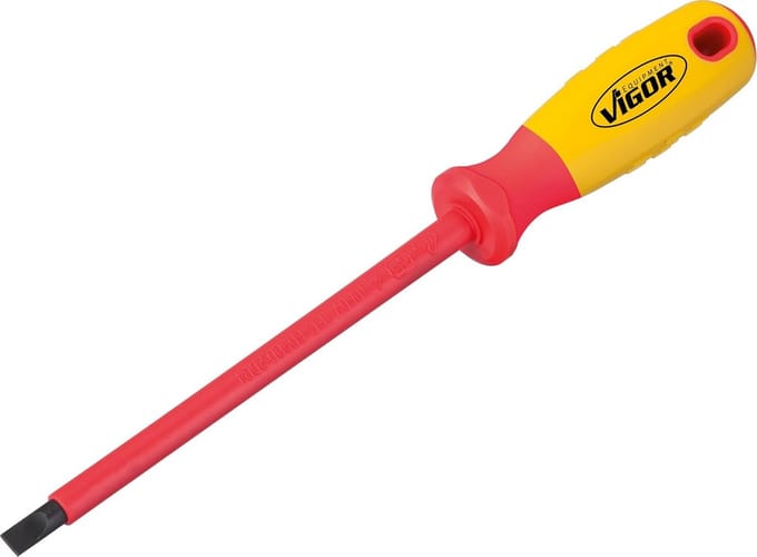 VDE Schroevendraaier - Isolatieschroevendraaier Elektra Schroevendraaier - Veilig Klussen - VDE Geïsoleerd - 3 mm - Grijs
