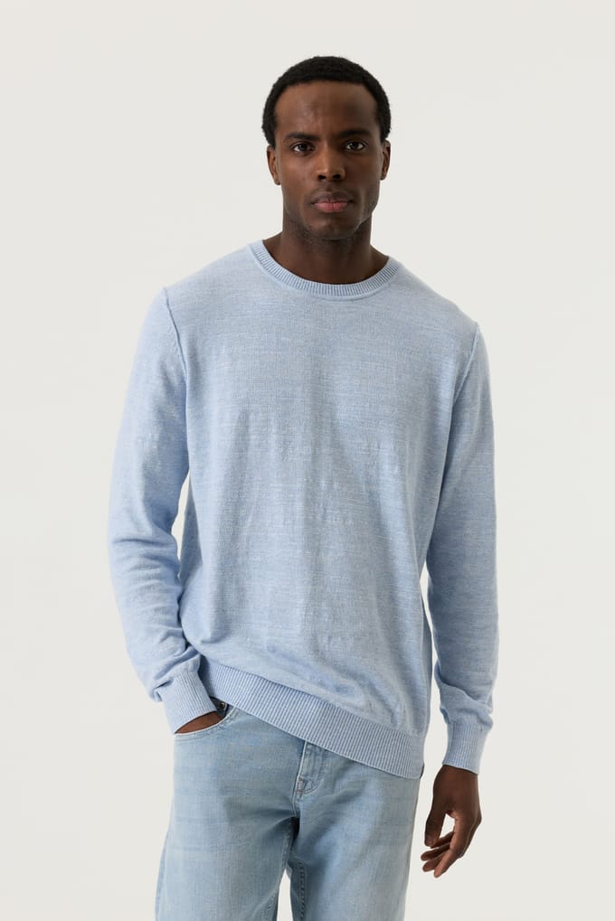 GARCIA Heren Effen Trui Blauw Lange mouw