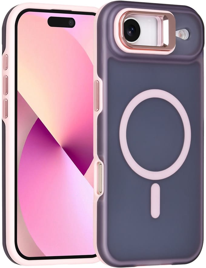 TUNIQ Back cover voor iPhone 17 Air - MagSafe - Met Camerastand - Roze