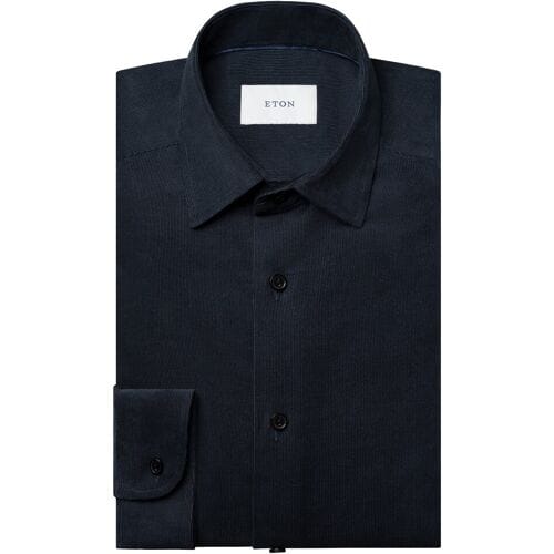 Eton Overhemd Luxury Organic Cotton Corduroy Dark Navy / male