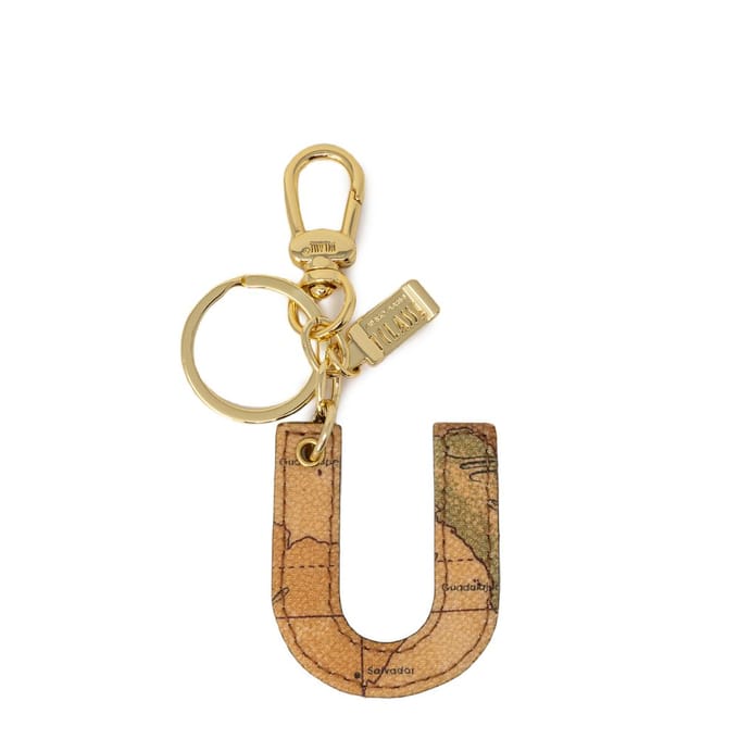 Alviero Martini Prima Classe Beige Leren Sleutelhanger
