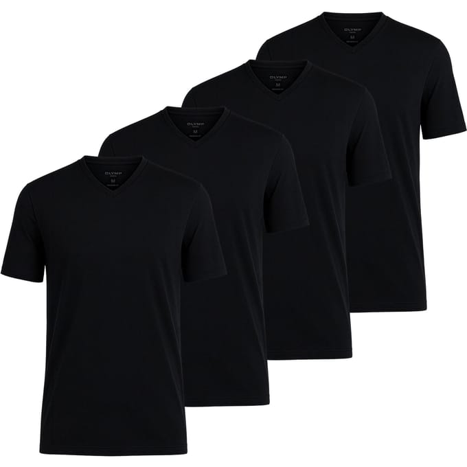 OLYMP T-shirt 4 Pack V Neck T-Shirt Verpakking van 4