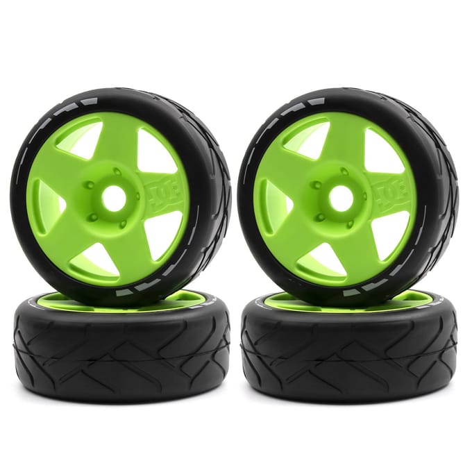 Afstandsbediening Drift Banden Racing Autobanden 4 stuks Vervangingen voor 1/8 GT ARRMA TRAXXAS LOSI Afstandsbediening groen