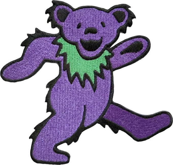 Grateful Dead - Purple Dancing Bear Patch - Paars