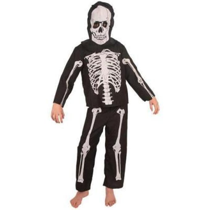 Skelet outfit 3 delig maat 152 Feestkleding