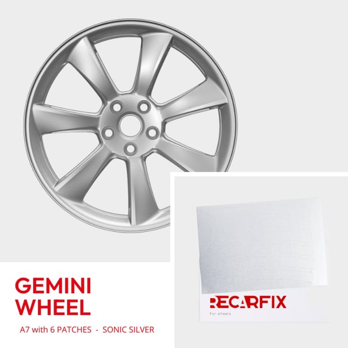 Tesla Model 3 - Velgschade patch Gemini Wheel Sonic silver