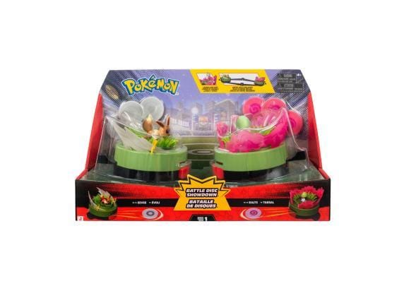 POKEMON - Pokemon Battle Disc Showdown Game Eevee #3 & Ralts with Normal Base & Psychic Base - Normal and Psychic discs - Battle Arena - W1