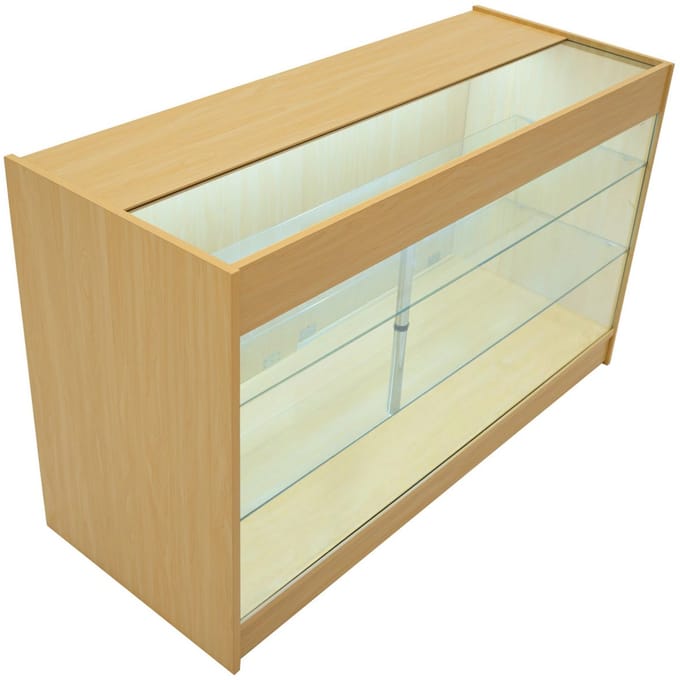Led winkelbalie k1500 - esdoorn - 150cm - 3 planken & led verlichting