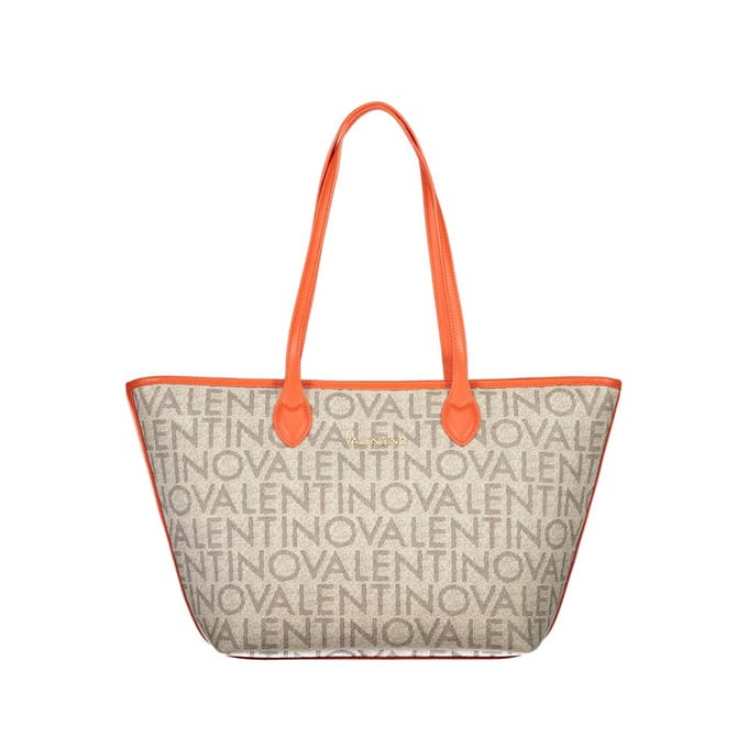 VALENTINO shopper Logo Shopping Bag Beige / Arancio