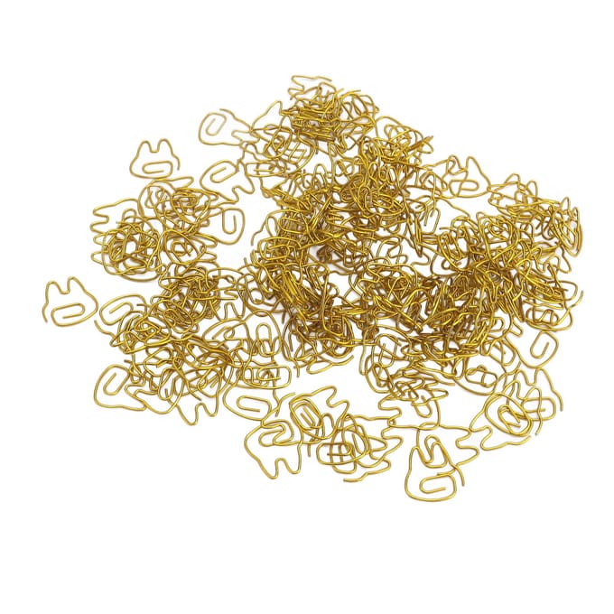 200 Pièces Trombonnes Chat en Papier Or Fer Électroplacage Trombonnes Mignonnes en Forme d'Animal pour Maison École brown