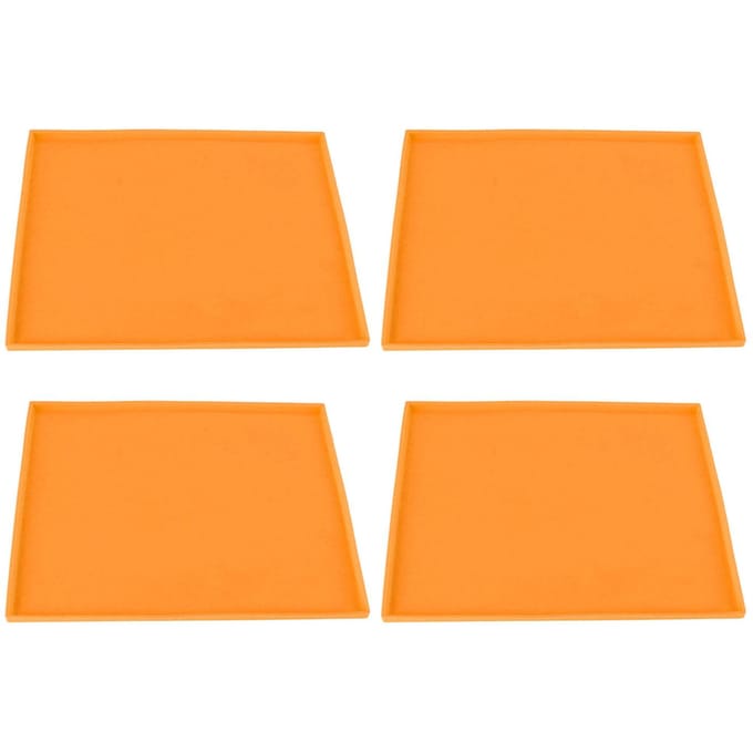 4 Pièces Tapis Déshydrateur en Silicone Qualité Alimentaire Résistance Haute Température Empêche le Collage Fruit orange