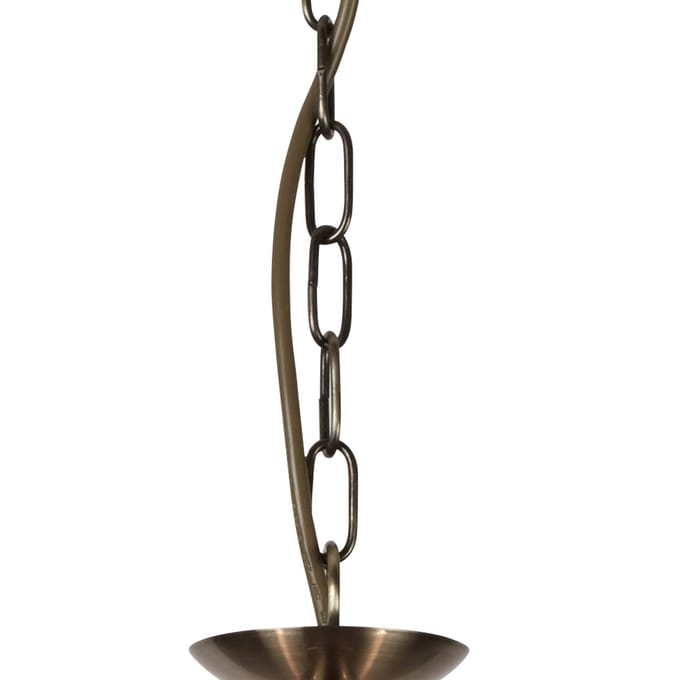 Searchlight Hanglamp Bistro II, 3-lamps rond, oudmessing