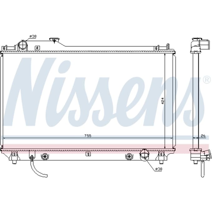 Radiator, motorkoeling NISSENS 64764