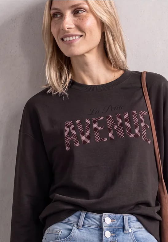 Shirt met lange mouwen en Wording Artwork