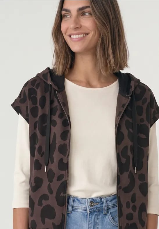 Vest met capuchon en print