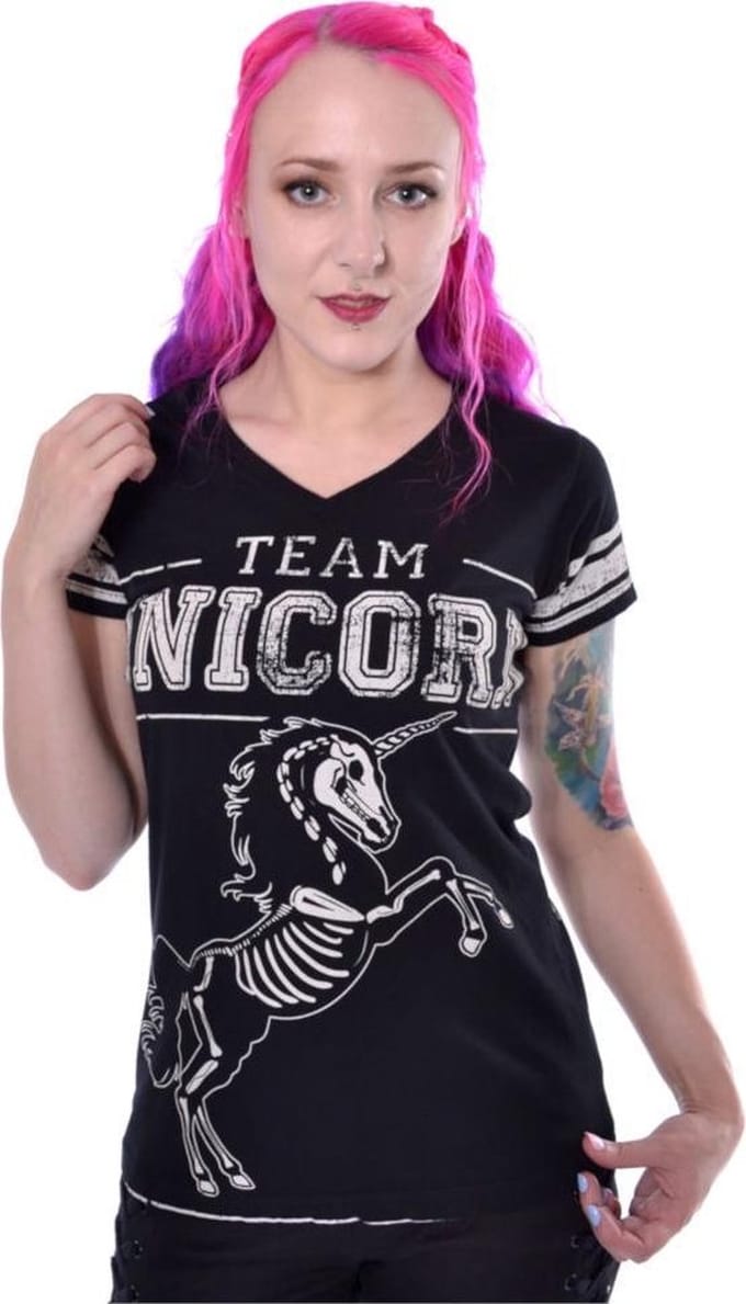 Heartless - TEAM UNICORN Dames Tshirt - L - Zwart