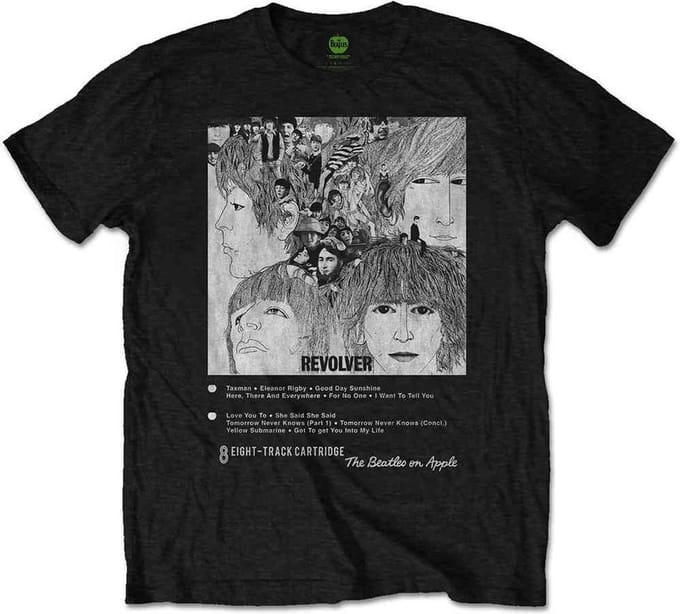 The Beatles - Revolver 8 Track Heren Tshirt - M - Zwart