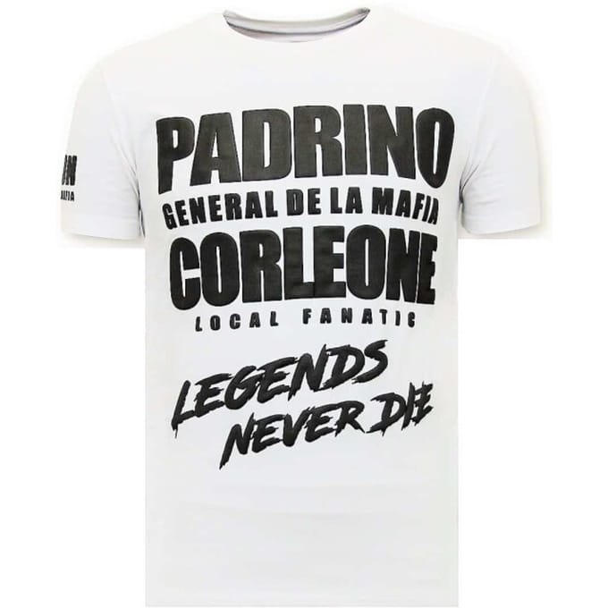 Exclusieve T-shirt Heren - Padrino Corleone - Wit