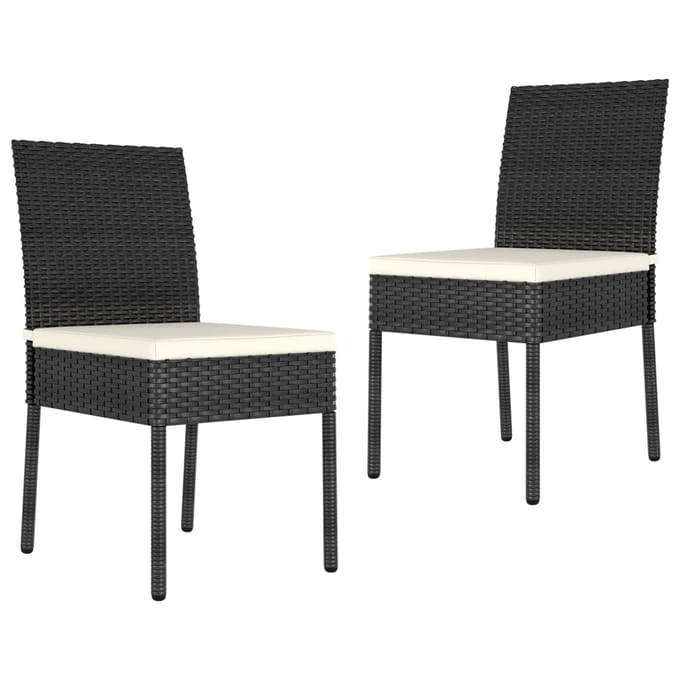 vidaXL - Tuinstoelen - 2 - st - poly - rattan - zwart