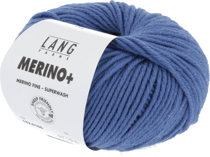 Lang Yarns Merino Plus - 106 korenblauw - Merinowol Garen