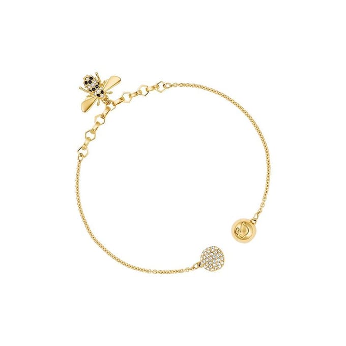 Swarovski Remix Collectie Dames Bijen Armband Goud 5380077 17.5cm/M white