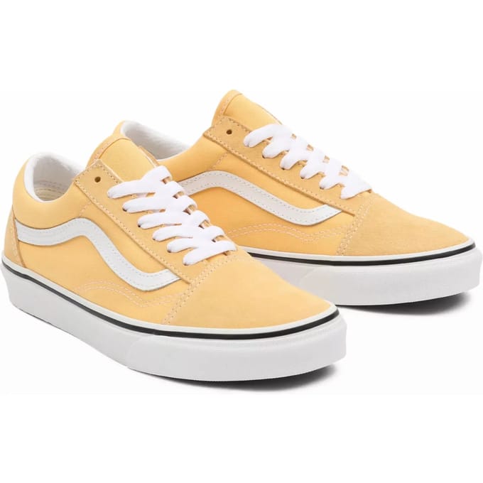 Old Skool vlas/true witte lage damesschoen