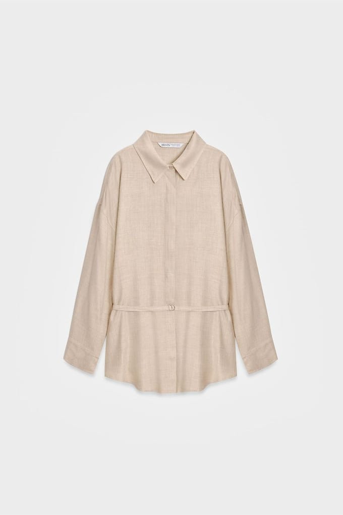Lange Geknoopte Woven Blouse