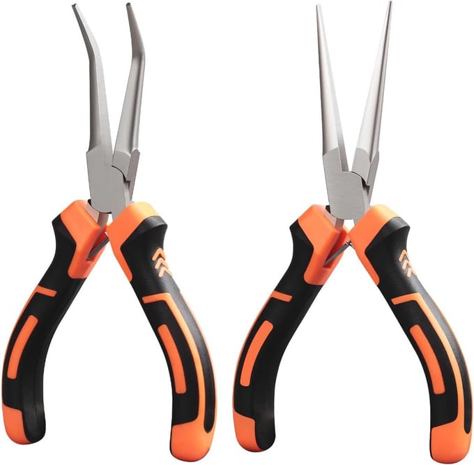 Mini Naaldneustang Set voor Sieraden en Knutselen - 6 Inch Lange Neus en Gebogen Neus
