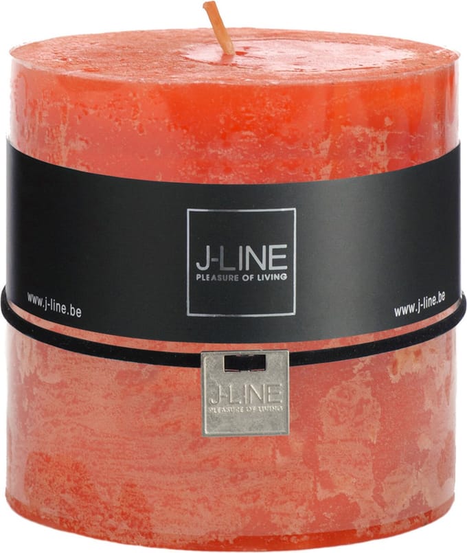 J-Line cilinderkaars - oranje - 64U - 6 stuks