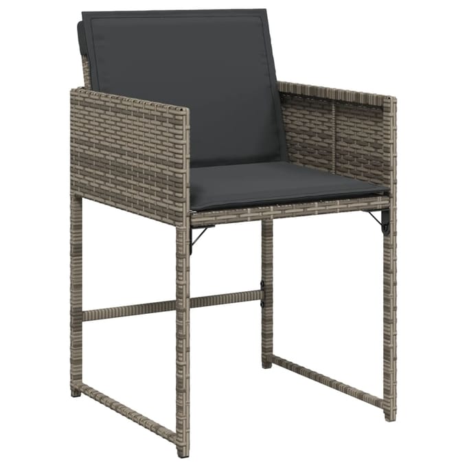vidaXL - Tuinstoelen - 4 - st - met - kussens - poly - rattan - grijs