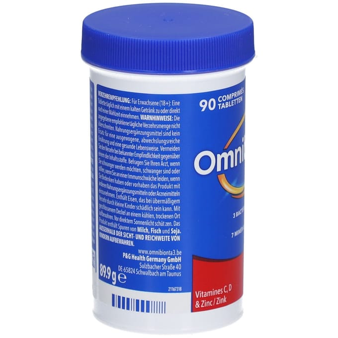 Omnibionta®3 Defense | Immuniteit Vitamine C, D & zink 3 maanden 90 Tabletten